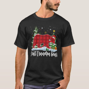 GREAT GRANDPA BEAR Men Red Plaid Christmas Pajama T-Shirt