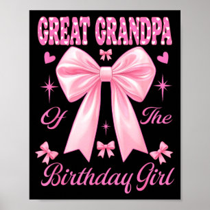 Great grandpa birthday girl matching coquette pink poster