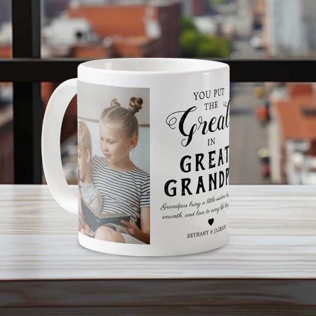 Great Grandpa Family Photo Two-Tone Coffee Mug (Creator Uploaded)
