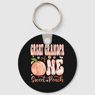 Great Grandpa of One Sweet Peach 1st Birthday Girl Key Ring