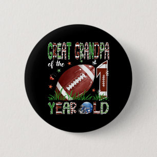 Great Grandpa Of The 1 Year Old Football 1st 6 Cm Round Badge