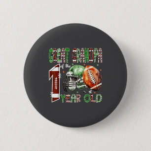 Great Grandpa Of The 1 Year Old Football 1st Birth 6 Cm Round Badge