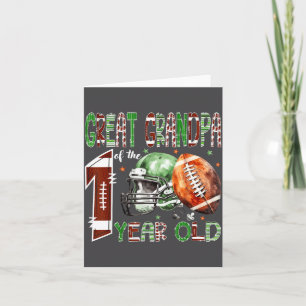 Great Grandpa Of The 1 Year Old Football 1st Birth Card