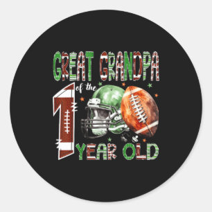 Great Grandpa Of The 1 Year Old Football 1st Birth Classic Round Sticker