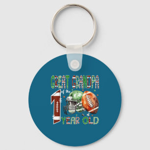 Great Grandpa Of The 1 Year Old Football 1st Birth Key Ring