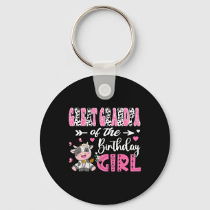 Great Grandpa Of The Birthday Girl Cute Cow 1st Bi Key Ring