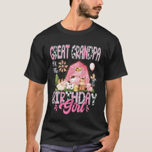 Great Grandpa of The Birthday Girl Pink Farm Cow B T-Shirt
