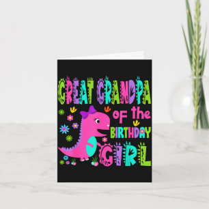 Great grandpa of the birthday girl saurus rex card