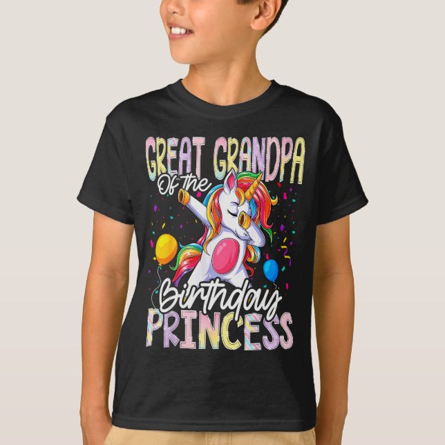 Great Grandpa Of The Birthday Princess Dabbing Uni T-Shirt (Front)