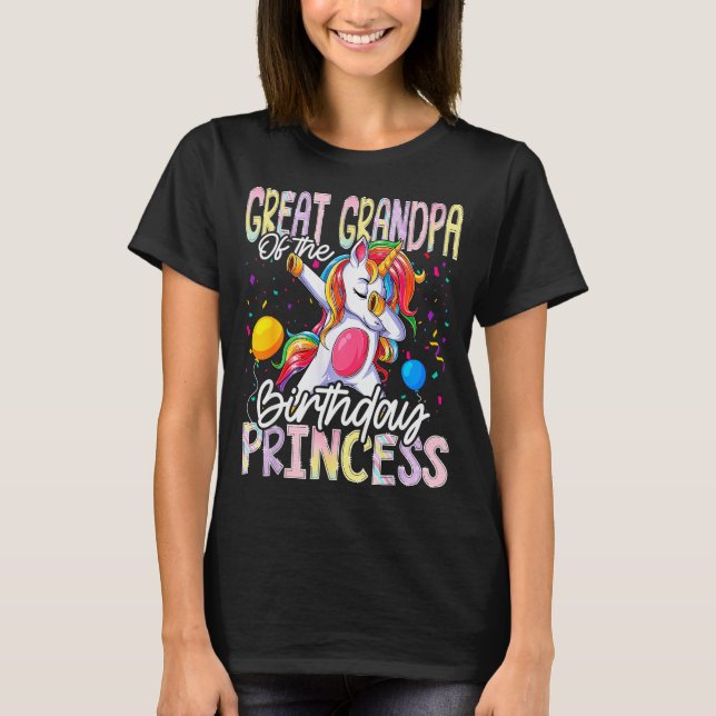 Great Grandpa Of The Birthday Princess Dabbing Uni T-Shirt (Front)