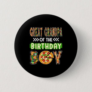 Great grandpa of the boy birthday boy pizza lover 6 cm round badge