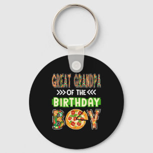 Great grandpa of the boy birthday boy pizza lover key ring