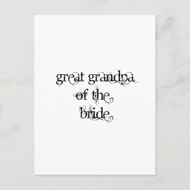 Great Grandpa of the Bride Postcard (Front)