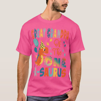 Great Grandpa Of The One-A-Saurus Birthday Dinosau T-Shirt