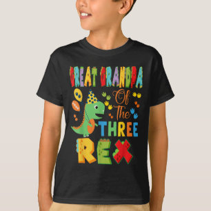 Great Grandpa Of The Three Rex 3rd Bday Boy Dinosa T-Shirt