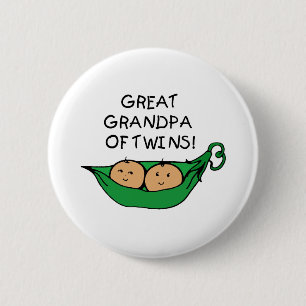 Great Grandpa of Twins Pod 6 Cm Round Badge