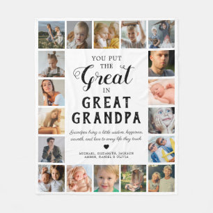 Great Grandpa Photo Fleece Blanket