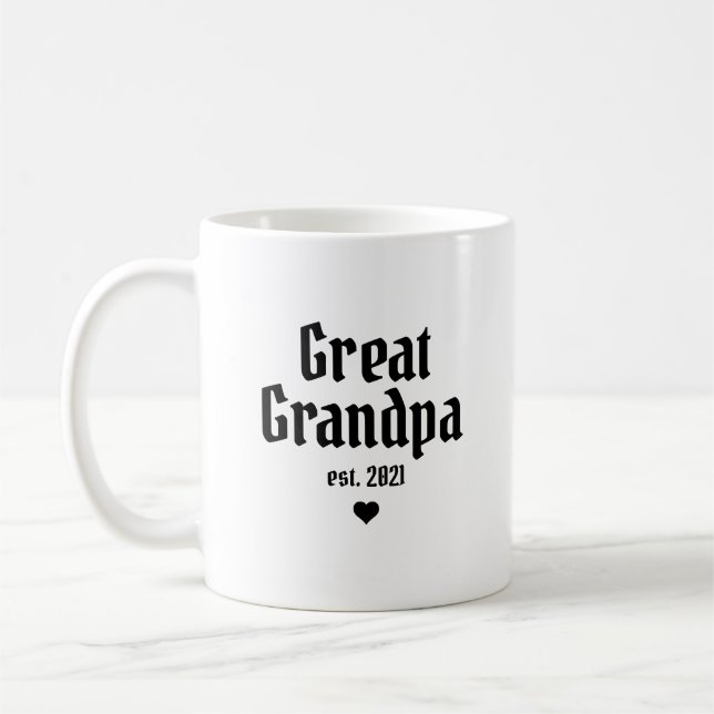 Great Grandpa Pregnancy Announcement Gift Coffee Mug (Left)