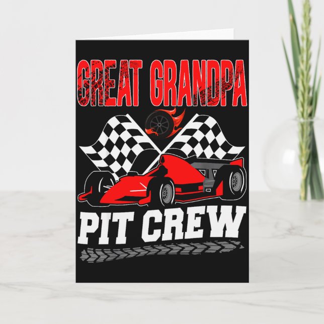 Great Grandpa T Crew Racing Family Race Car Birthd Card (Front)
