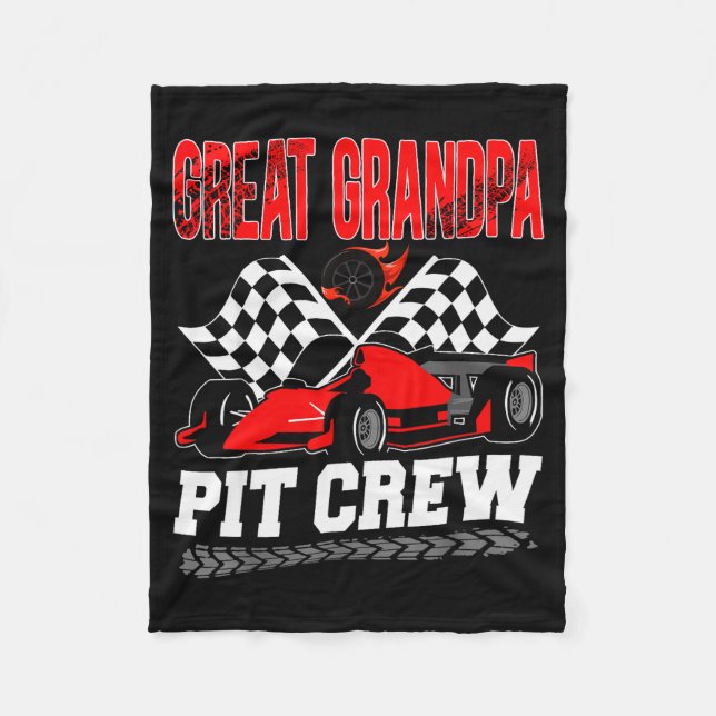 Great Grandpa T Crew Racing Family Race Car Birthd Fleece Blanket (Front)