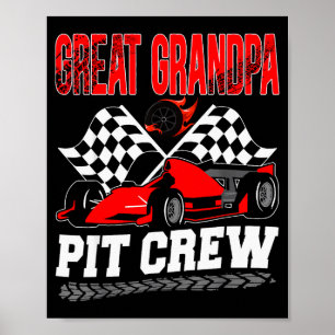 Great Grandpa T Crew Racing Family Race Car Birthd Poster