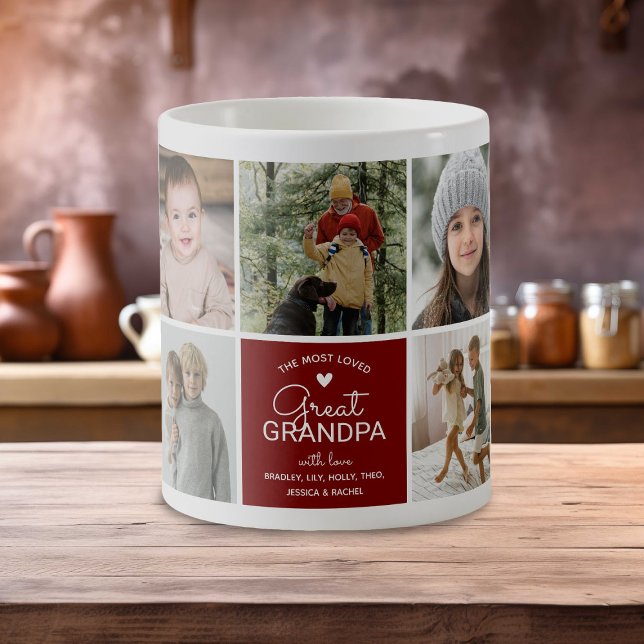 GREAT GRANDPA 'the most loved' Photo Collage Coffee Mug (Creator Uploaded)