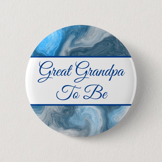 Great Grandpa To Be | Boy's  Baby Shower 6 Cm Round Badge (Front)