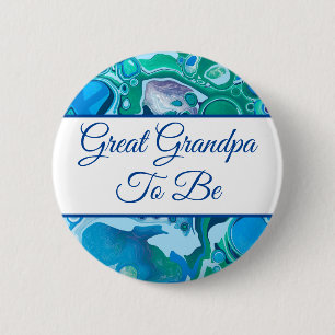 Great Grandpa To Be   Boy's Baby Shower  6 Cm Round Badge