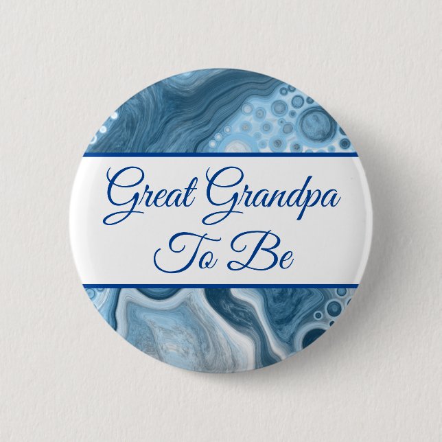 Great Grandpa To Be | Boy's  Baby Shower   6 Cm Round Badge (Front)