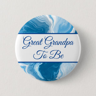 Great Grandpa To Be   Boy's Baby Shower   6 Cm Round Badge