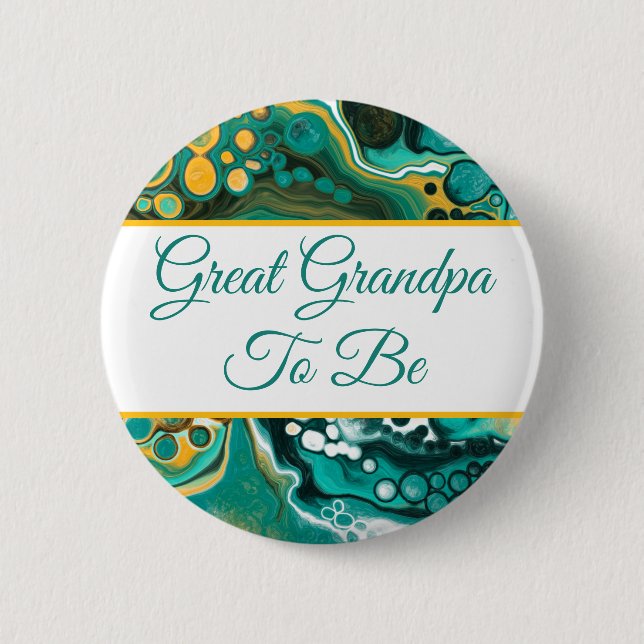 Great Grandpa To Be | Boy's Baby Shower  Button (Front)