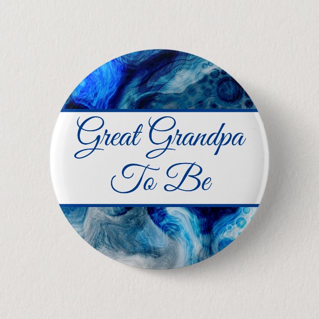 Great Grandpa To Be | Boy's Baby Shower  Button (Front)