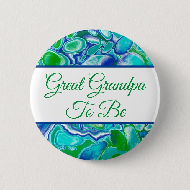 Great Grandpa To Be | Boy's  Baby Shower    Button (Front)