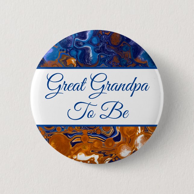 Great Grandpa To Be | Boy's Baby Shower  Button (Front)
