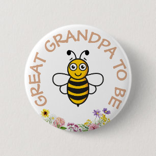 Great Grandpa To Be Sweet As Can Bee 6 Cm Round Badge