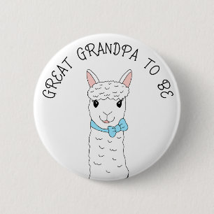 Great Grandpa To Be with Blue Bow 6 Cm Round Badge