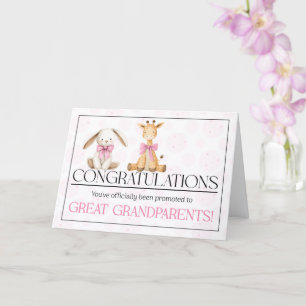 Great Grandparents Congratulations New Baby Pink Card