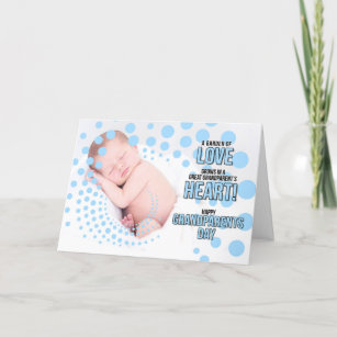 Great Grandparents Day Baby Boy in Blue Holiday Card