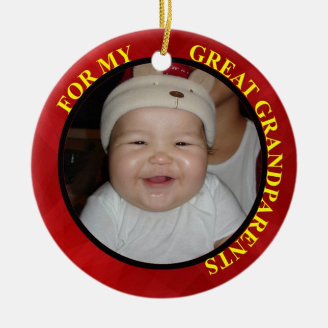 Great Grandparents Photo Gift Tag & Ornament (Front)