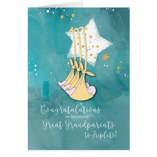 Great Grandparents to Triplets, Congratulations (Front)