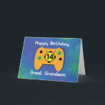 Great Grandson 14 Year Old Birthday Gamer Control Card<br><div class="desc">Everyone in the family is excited for the upcoming 14th birthday of your great grandson. Better be readying yourself for the celebration by getting a copy of this card that has a video game controller on the front,  something that would remind him of his video gaming hobby.</div>