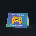 Great Grandson 15 Year Old Birthday Gamer Control Card<br><div class="desc">As he will be turning fifteen very soon, you on your part should have this card ready to give him on the day of your great grandson’s celebration. Any video gamer like him will definitely love to get this card anytime. So what are you waiting for, order this card to...</div>