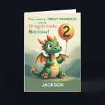 Great Grandson 2nd Birthday Personalise Cute Drago Card<br><div class="desc">A joyful way to celebrate a rare and special bond,  this 2nd birthday card for your great great grandson features a loveable green dragon,  gentle colours,  and a bright orange balloon. A sweet,  magical design for a cherished little boy’s big day.</div>