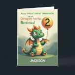 Great Grandson 2nd Birthday Personalise Dragon Card<br><div class="desc">Honour your great great grandson with a personalised 2nd birthday card that includes his name under the friendly dragon. Full of charm and fantasy,  this design is a thoughtful way to mark a meaningful moment in your family’s story.</div>