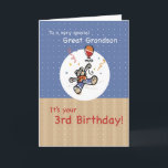 Great Grandson 3rd Teddy Bear Balloon Birthday Card<br><div class="desc">Your Great Grandson will be three very soon. Wish him a great time with this sweet teddy bear holding a balloon and surrounded by colourful confetti and white polka dots. A wonderful design for a little boy on his 3rd Birthday.</div>
