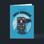 Great Grandson 5th Birthday Train, Little Boy, Blu Card<br><div class="desc">Do you hear the sound? Something comes fast between the clouds. Wish a very Happy 5th Birthday to your Great Grandson with this funny and suitable card for a little boy. A cute illustration of a train with a big number 5 on the front that he will love!</div>