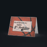 Great Grandson 8th Birthday Basketball Large Card<br><div class="desc">A great grandson will surely be filled with excitement once he receives this card from you for his 8th birthday. Because of his love for the game of basketball this card will be extra special for him. THE TEXT ON THE COVER OF THIS CARD IS GRUNGE STYLE THAT INTENTIONALLY LOOKS...</div>