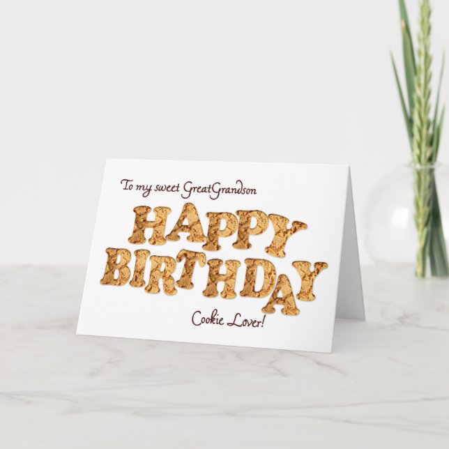 Great Grandson, a Birthday card for a cookie lover (Front)