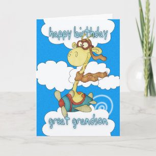Great Grandson Aeroplane / Aeroplane Giraffe Card