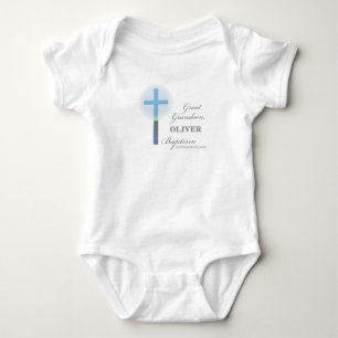 Great Grandson Baptism Blue Lace Personalised Baby Bodysuit